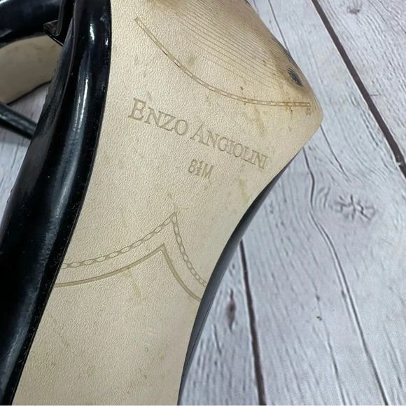 enzo angiolini eamielee black patent leather peep toe heels sz 8.5 - Picture 9 of 9